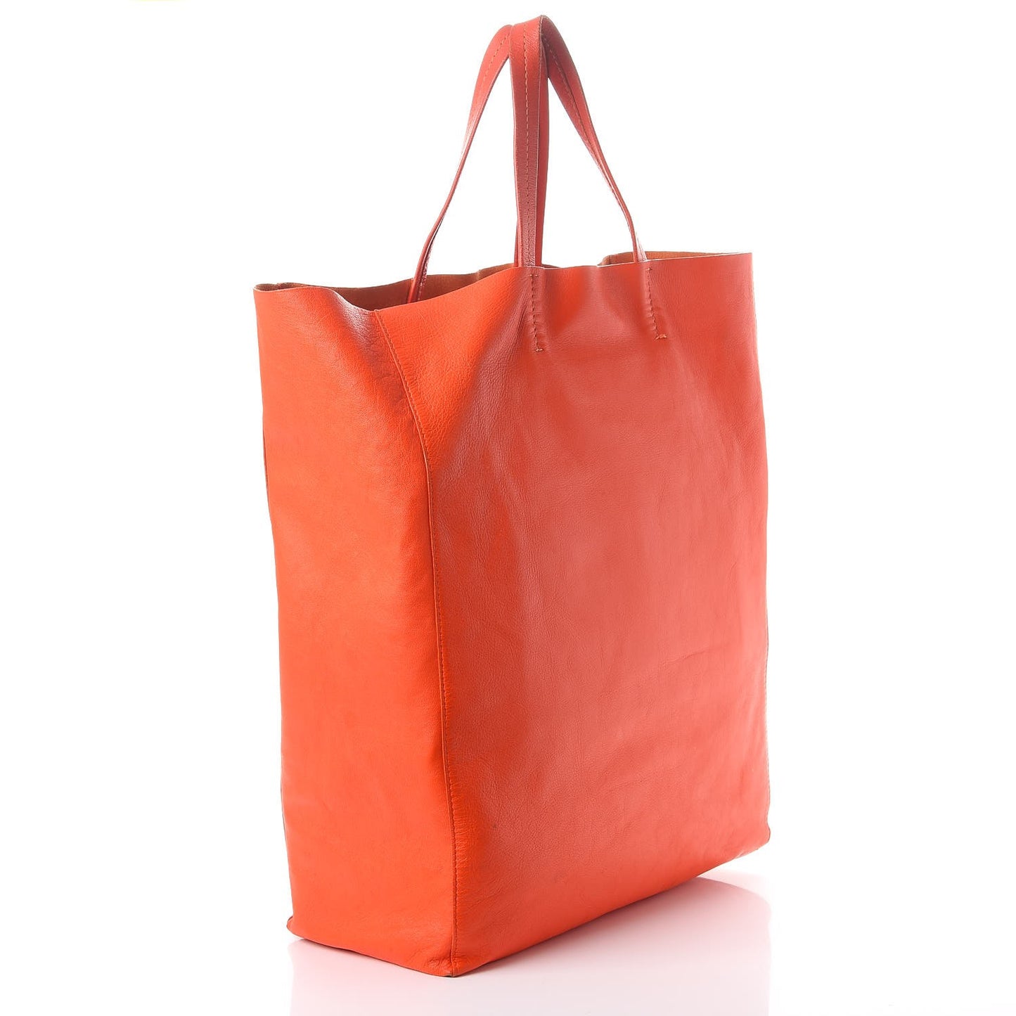 Smooth Lambskin Vertical Cabas Bag Orange