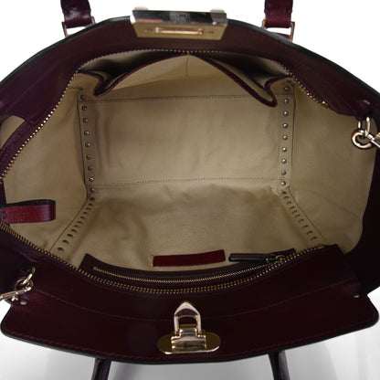 Valentino Garavani Textured Calfskin Rockstud Double Handle Tote Wine 6 of 8