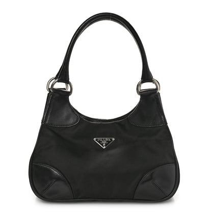 Prada Tessuto Nylon Calfskin Shoulder Bag Black 1 of 8