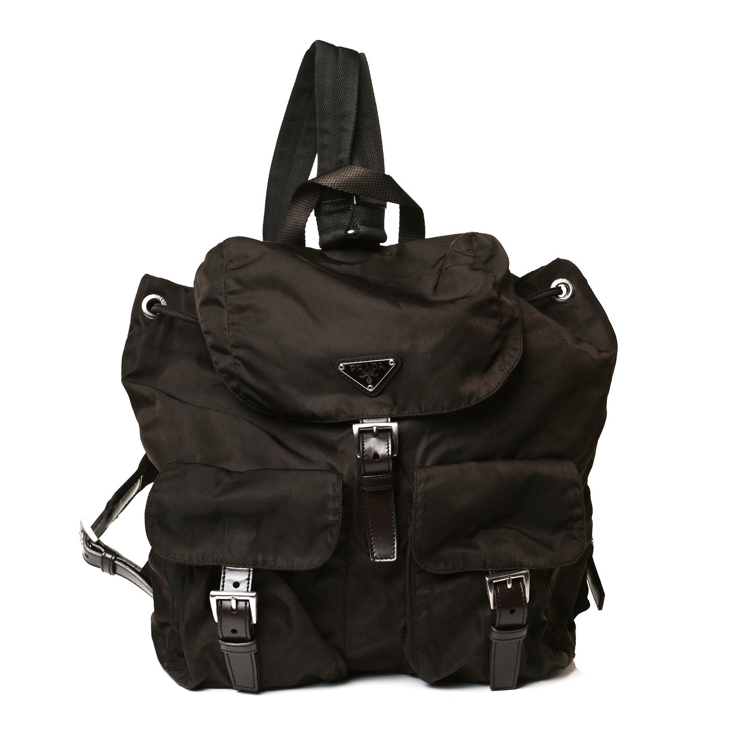 Nylon Vela Medium Backpack Dark Brown