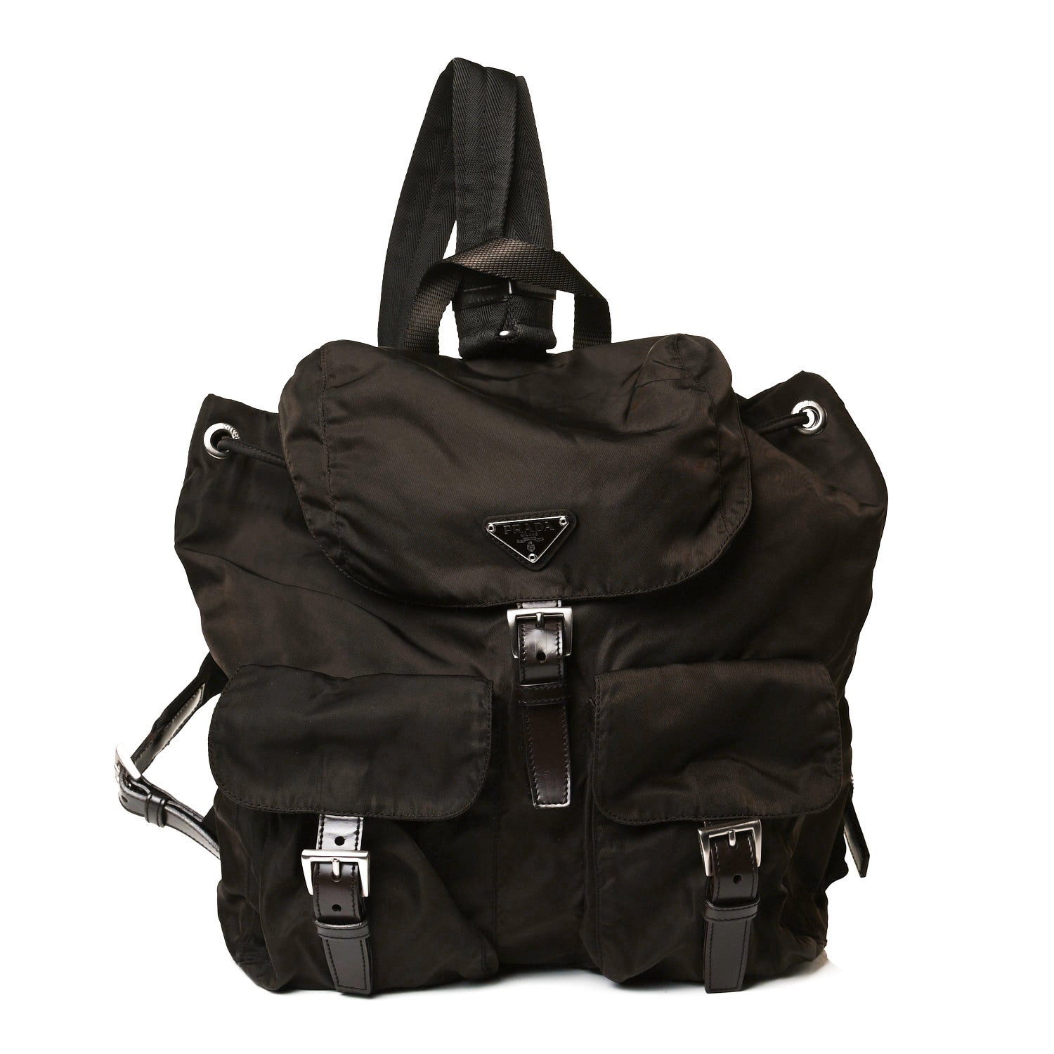 Prada Nylon Vela Medium Backpack Dark Brown 1 of 15