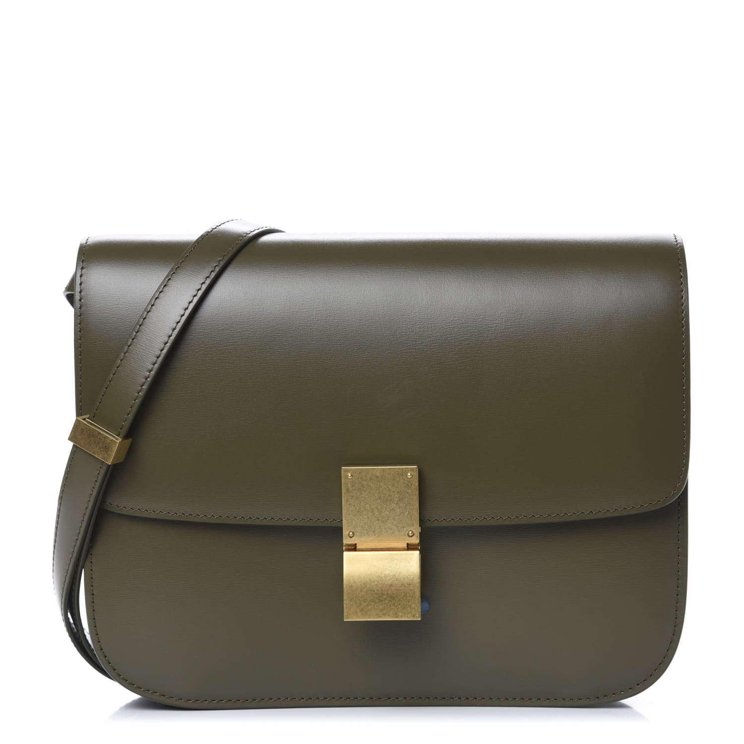 Celine Box Calfskin Classic Box Medium Flap Bag Army Green 1 of 9
