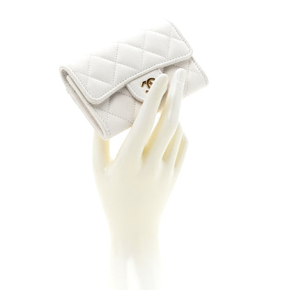 Chanel Caviar Quilted Flap Card Holder Wallet White 2 of 10