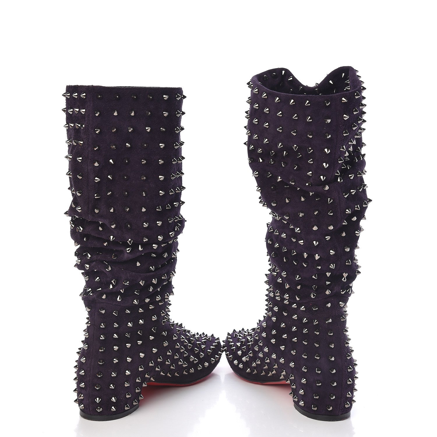 Christian Louboutin Veau Velours London Bridge Boots 40.5 Eclipse Gun Metal 5 of 12