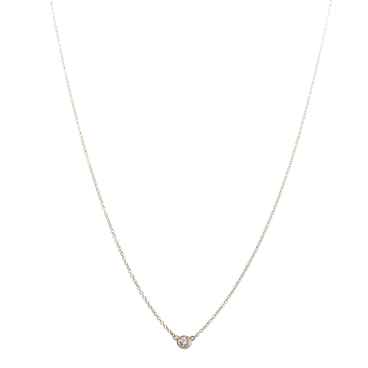 18K Yellow Gold Diamond .14ct Elsa Peretti Diamonds by the Yard Pendant Necklace