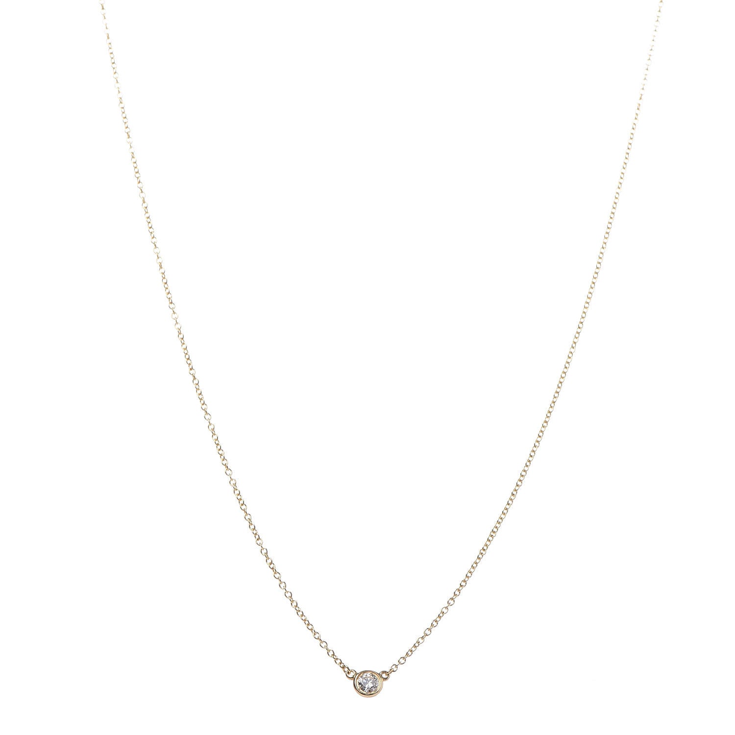 Tiffany 18K Yellow Gold Diamond .14ct Elsa Peretti Diamonds by the Yard Pendant Necklace 1 of 7