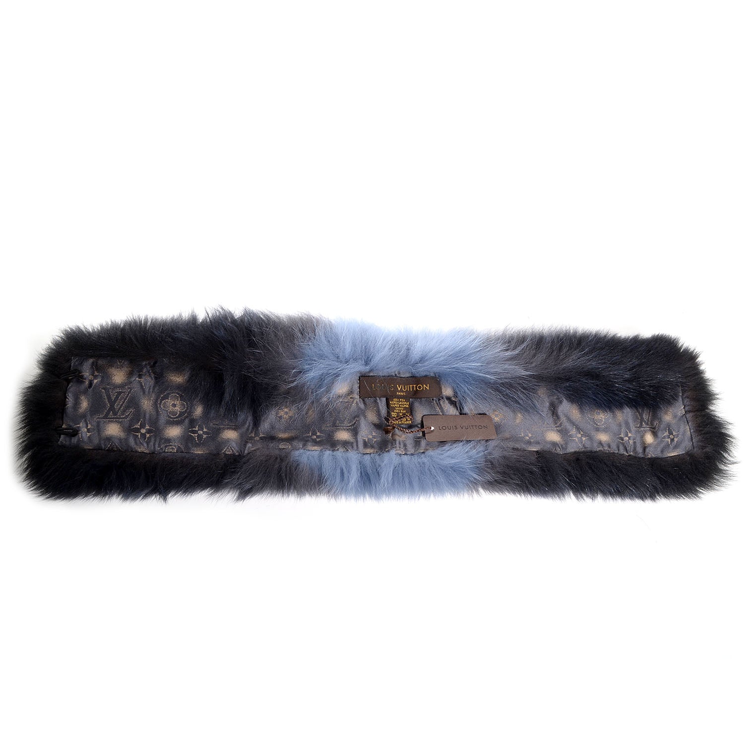 Louis Vuitton Nathalia Fox Fur Scarf Blue Nuit 4 of 9