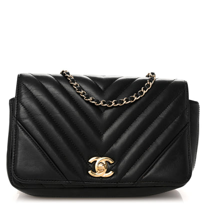 Chanel Calfskin Chevron Quilted Mini Statement Flap Black 1 of 11