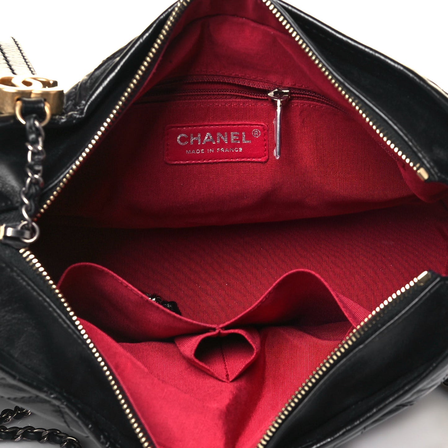 Aged Calfskin Quilted Medium Gabrielle Hobo Black