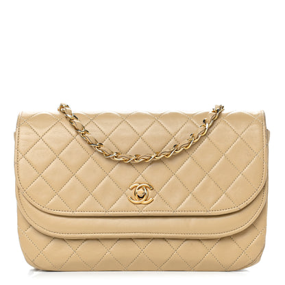 Chanel Lambskin Quilted Medium Double Flap Beige 1 of 11