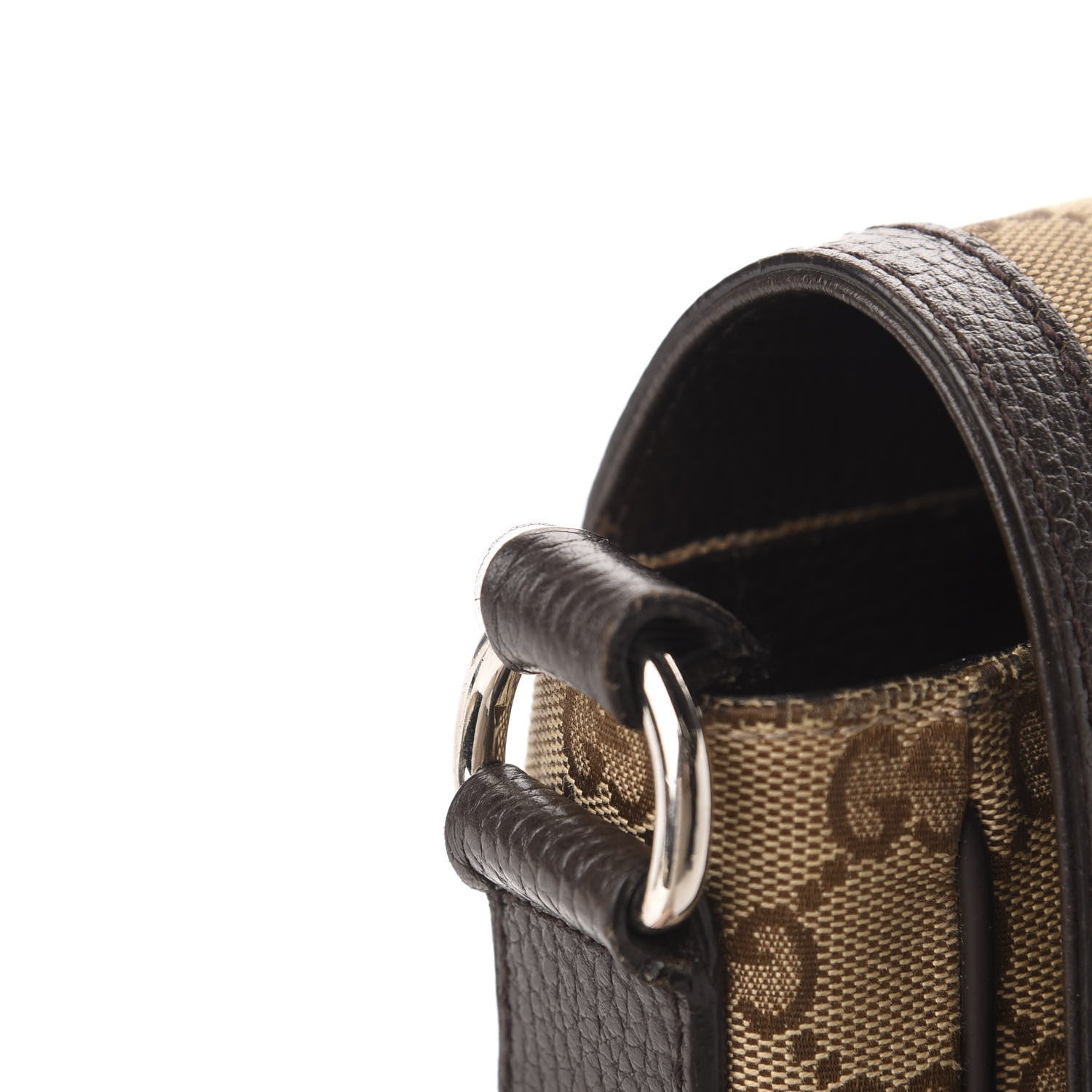 Gucci Monogram Large Flap Messenger Bag Beige Dark Brown 8 of 12