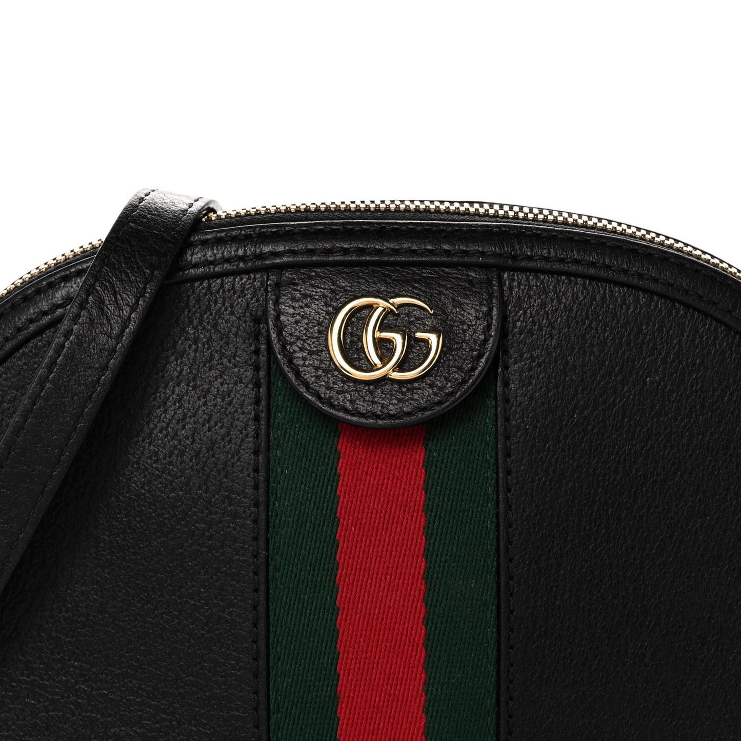 Calfskin GG Web Small Ophidia Dome Shoulder Bag Black
