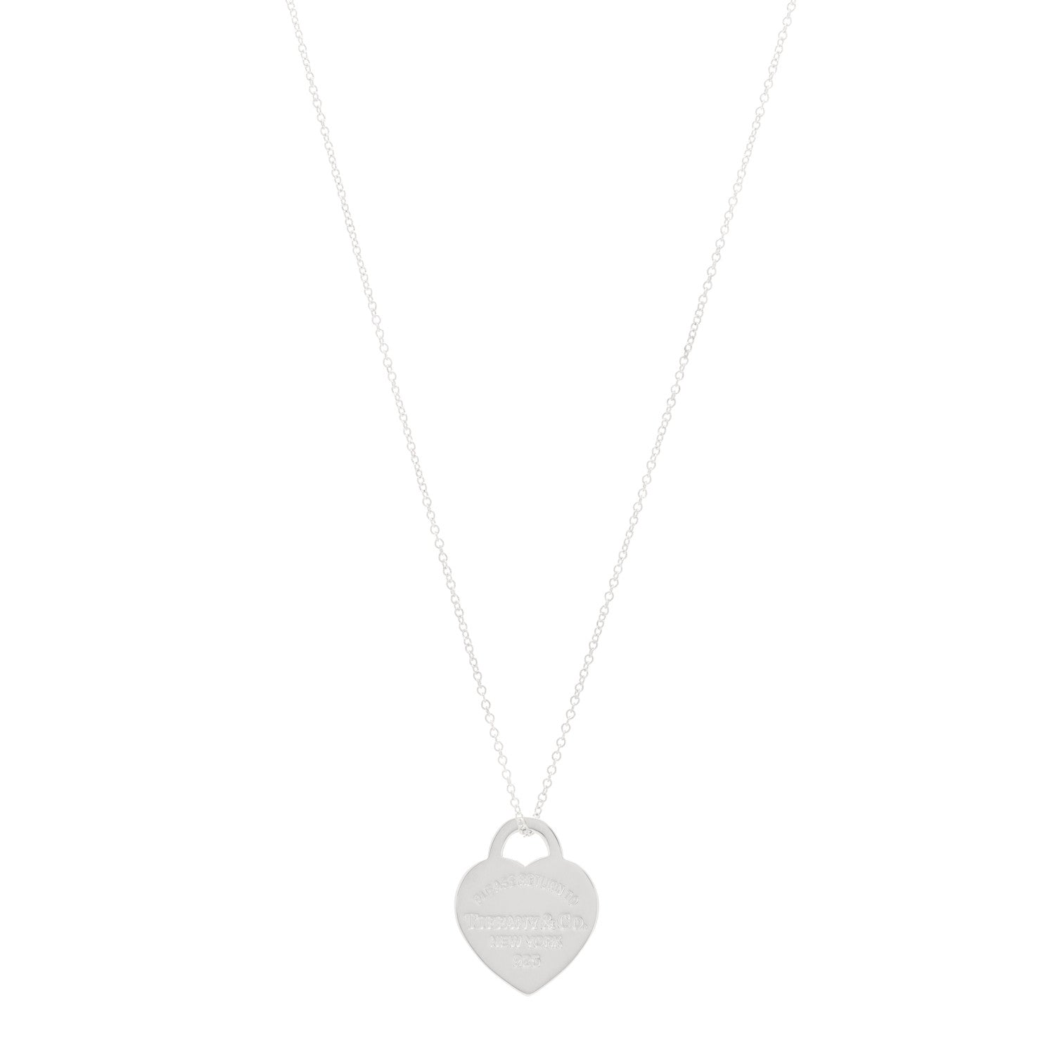 Tiffany Sterling Silver Small Return to Tiffany Heart Pendant Necklace 1 of 5