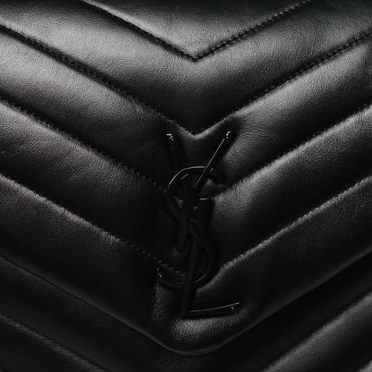 Saint Laurent Calfskin Y Quilted Monogram Monochrome Medium Loulou Chain Satchel Black 7 of 10