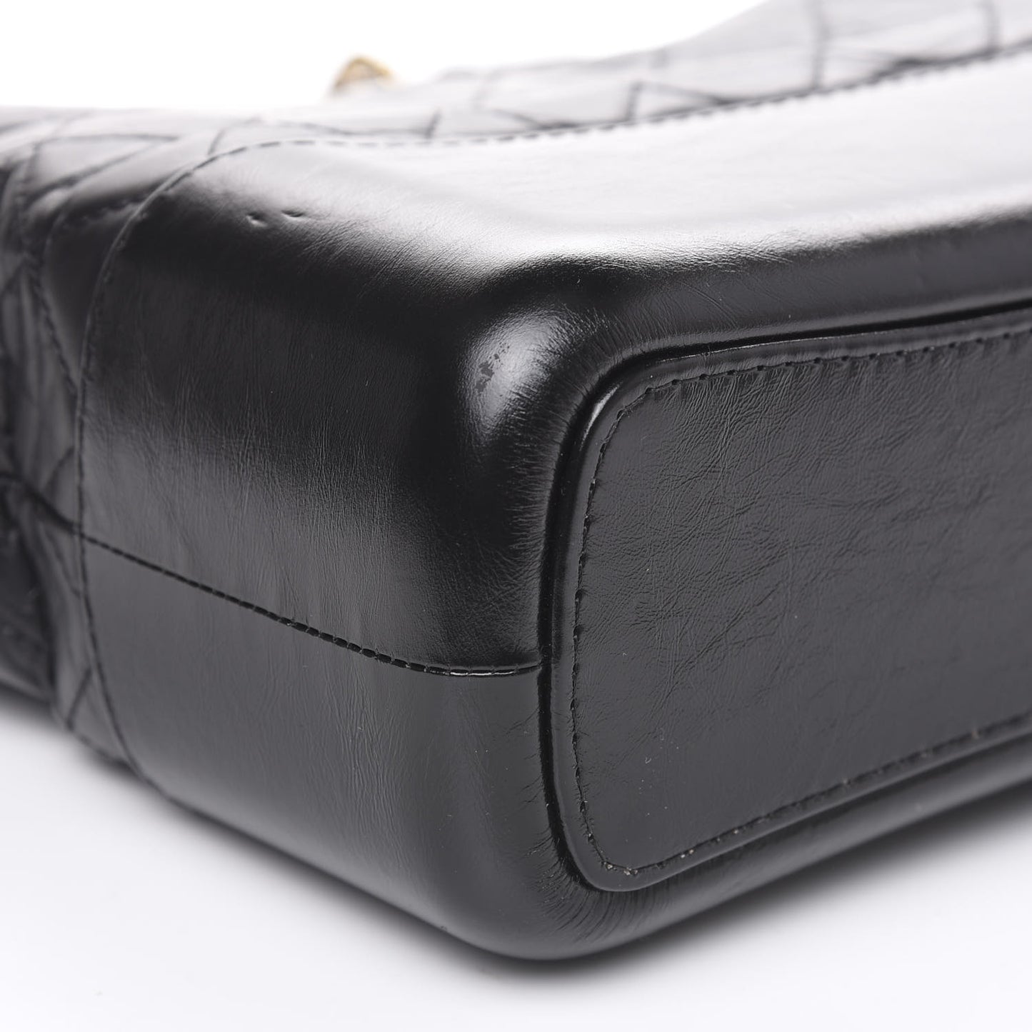 Aged Calfskin Quilted Medium Gabrielle Hobo Black