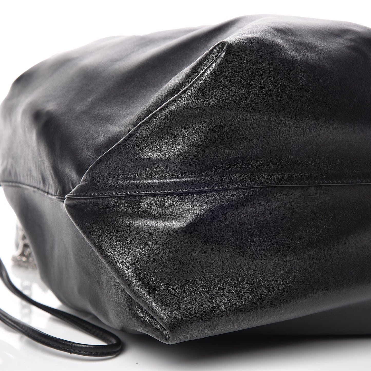 Lambskin Teddy Drawstring Bag Black