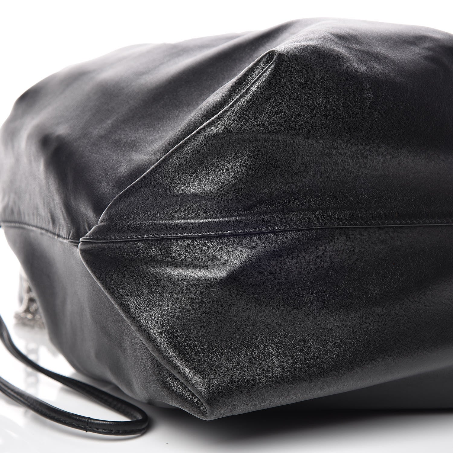 Saint Laurent Lambskin Teddy Drawstring Bag Black 6 of 10