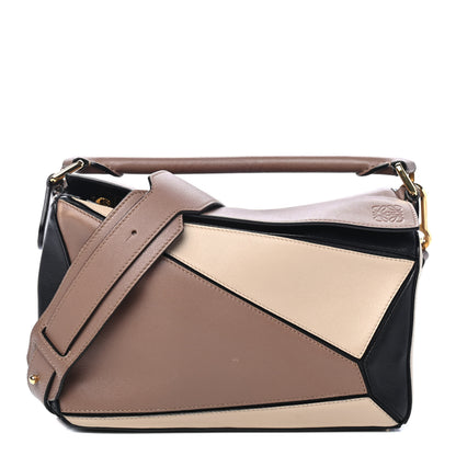 Loewe Calfskin Small Puzzle Bag Sand Hazelnut Ash 1 of 4