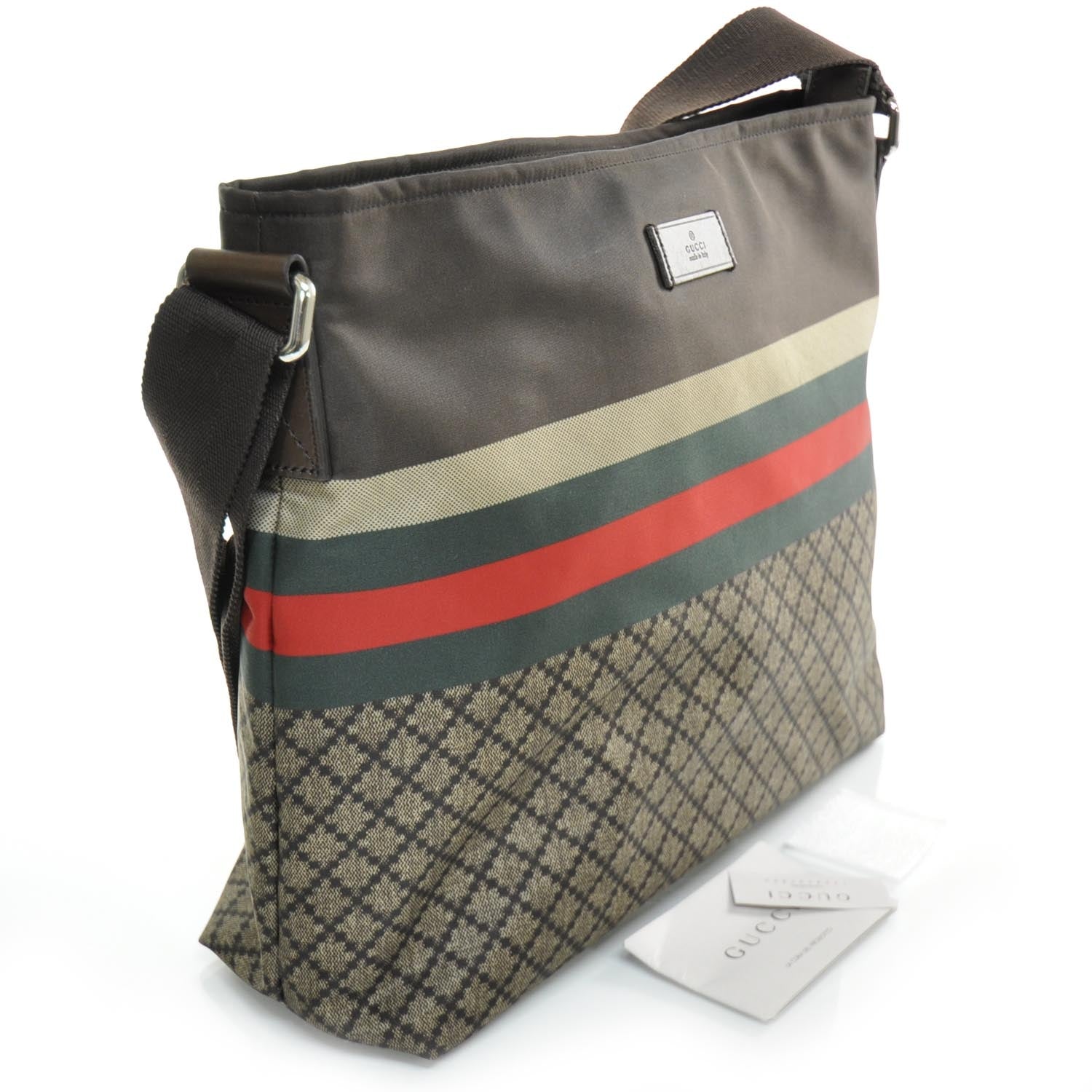 Gucci Nylon Diamante Medium Flat Messenger Bag Navy 3 of 8