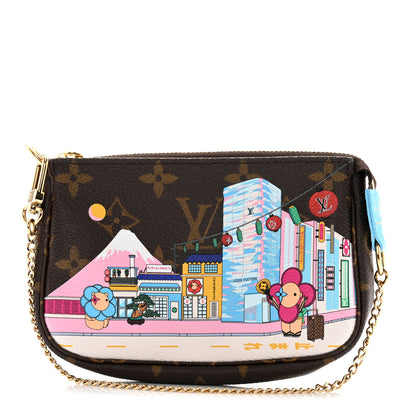 Louis Vuitton Monogram 2022 Christmas Animation Tokyo Mini Pochette Accessories Blue 1 of 8