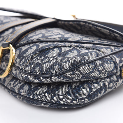 Christian Dior Monogram Double Saddle Bag Navy Blue 9 of 13