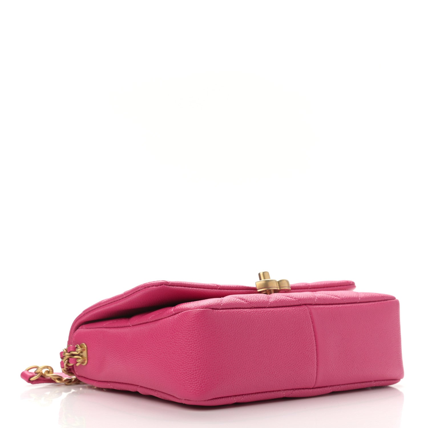 Chanel Shiny Caviar Quilted Small Chain Melody Flap Dark Pink 3 of 10