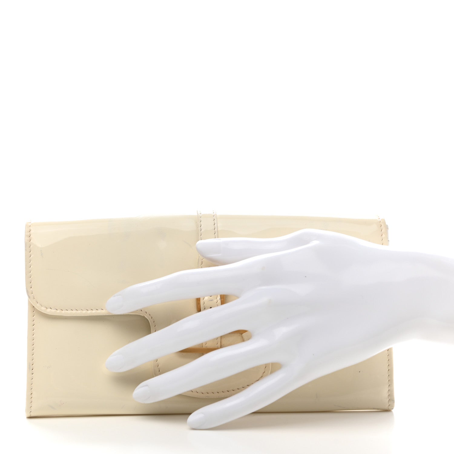 Jimmy Choo Patent Clutch White 2 of 11
