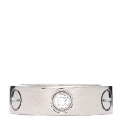 Cartier 18K White Gold 3 Diamond 5.5mm LOVE Ring 51 5.75 1 of 4