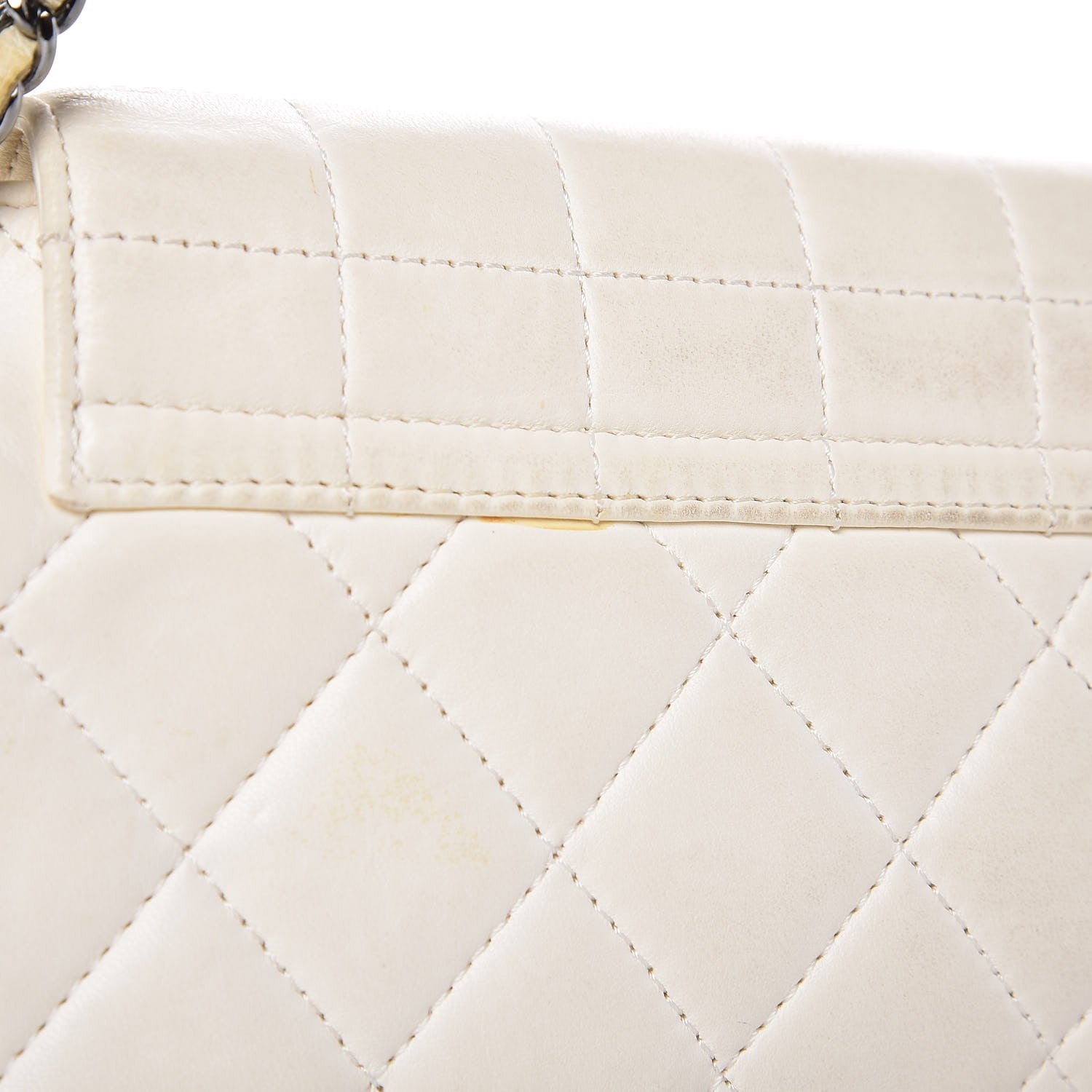 Chanel Lambskin Square Quilted Single Flap White 9 of 14