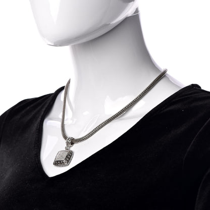 John Hardy Sterling Silver Diamond Classic Chain Enhancer Pendant Necklace 2 of 7