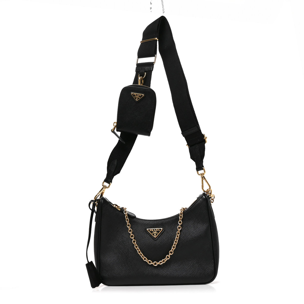 Saffiano Lux Re-Edition 2005 Shoulder Bag Black
