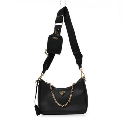 Prada Saffiano Lux Re-Edition 2005 Shoulder Bag Black 1 of 9