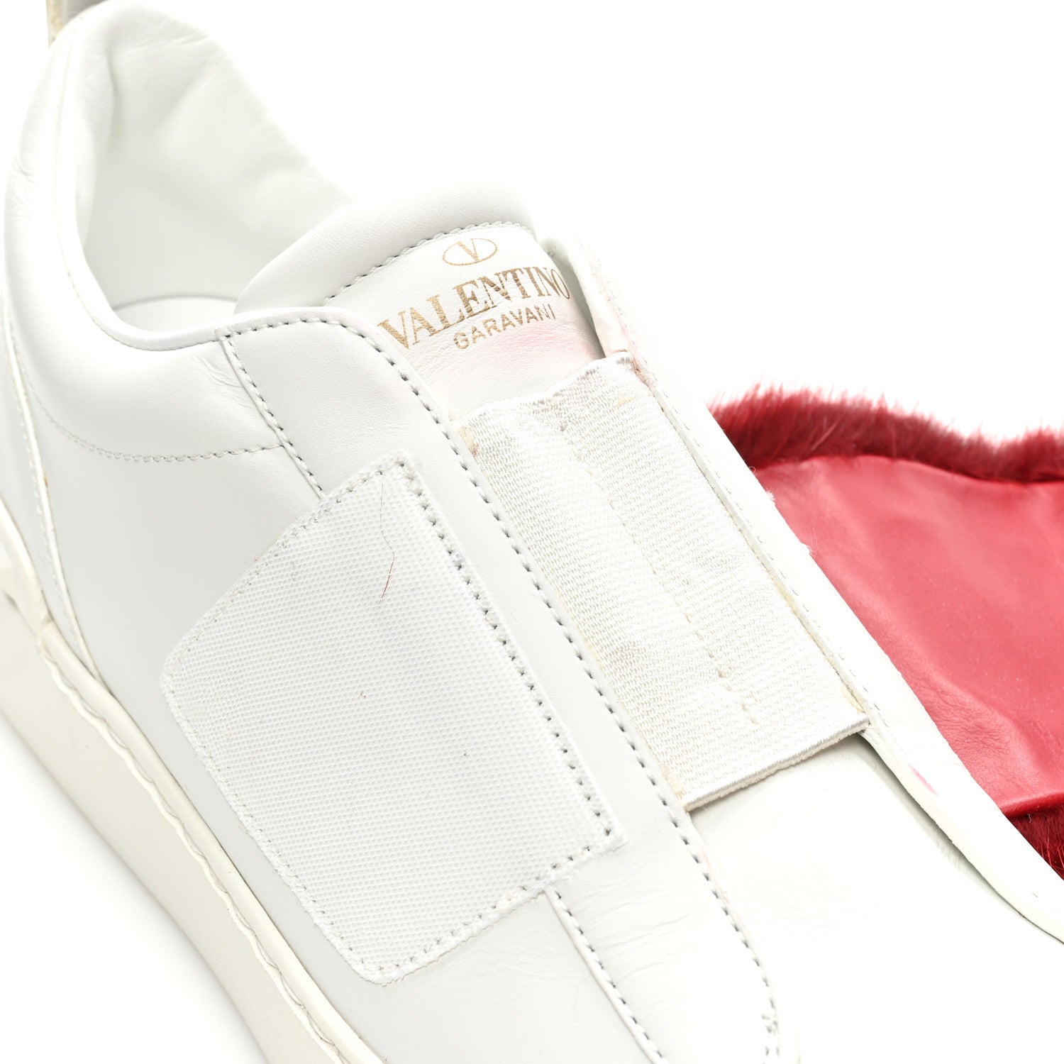 Valentino Garavani Calfskin Mink Fur Sneakers 37 White Rosso Valentino 11 of 11