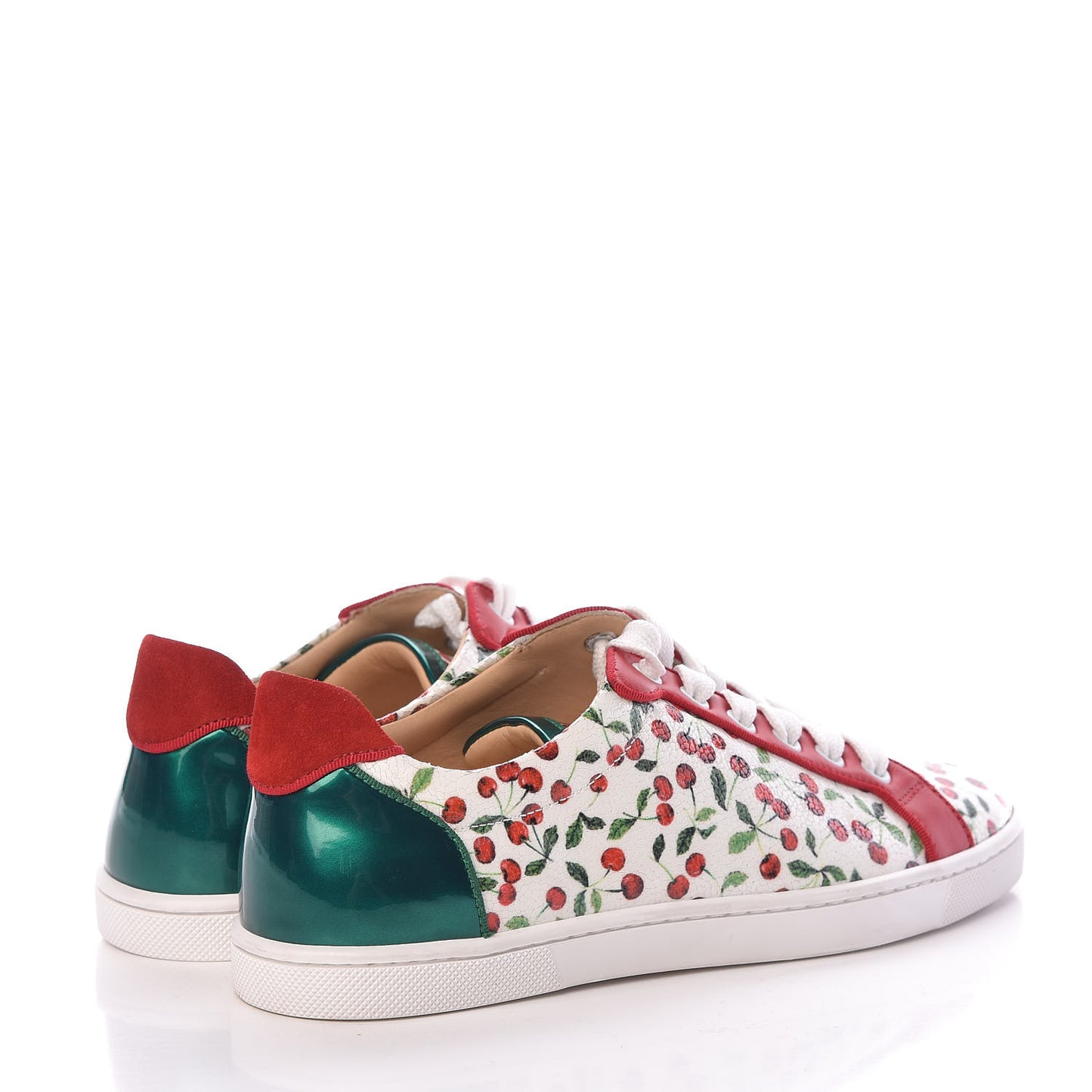 Calfskin Patent Cherry Print Seava Sneakers 36 Multi