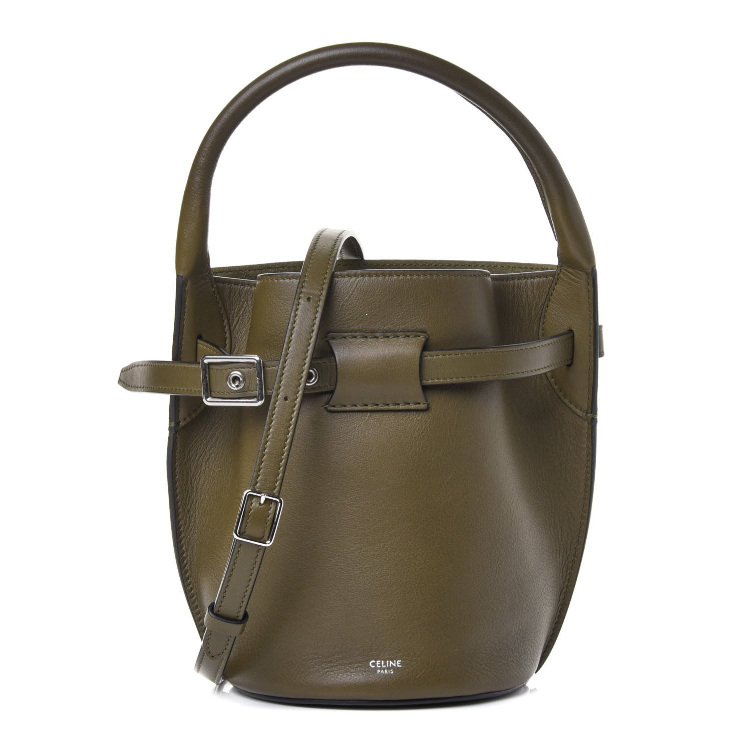 Celine Smooth Calfskin Nano Big Bag Bucket Army Green 1 of 4