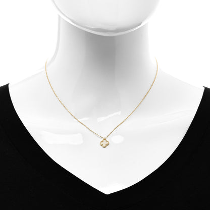 Van Cleef & Arpels 18K Yellow Gold Mother of Pearl Sweet Alhambra Pendant Necklace 2 of 5