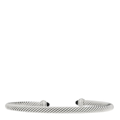 David Yurman Sterling Silver 18K Yellow Gold Black Onyx 4mm Cable Classics Bracelet 2 of 3