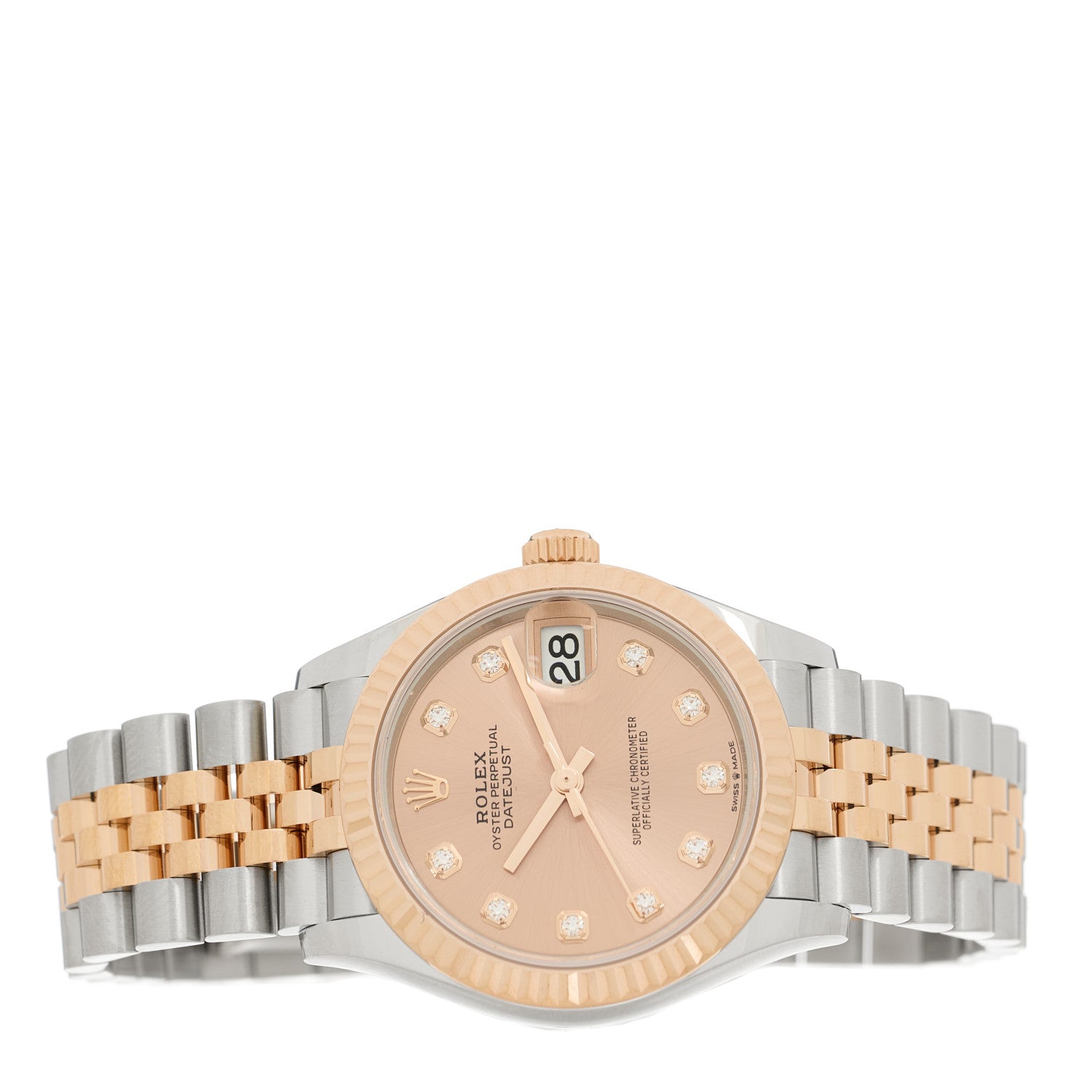 Rolex Stainless Steel 18K Everose Gold Diamond 31mm Oyster Perpetual Datejust Watch Sundust 278271 2 of 5
