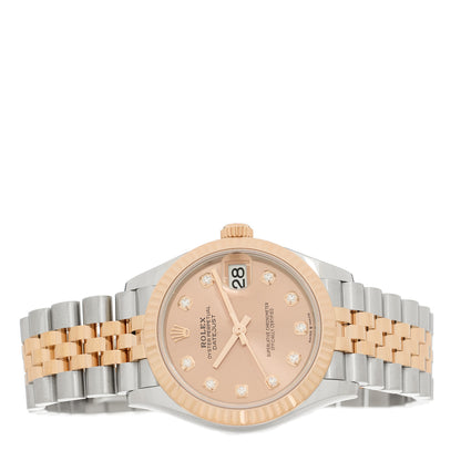 Rolex Stainless Steel 18K Everose Gold Diamond 31mm Oyster Perpetual Datejust Watch Sundust 278271 2 of 5