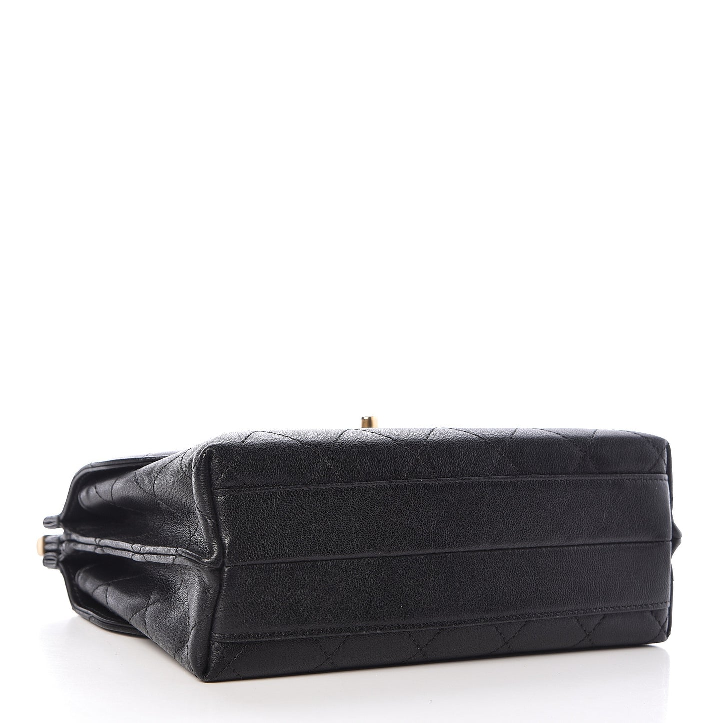 Lambskin Quilted Double Flap Black