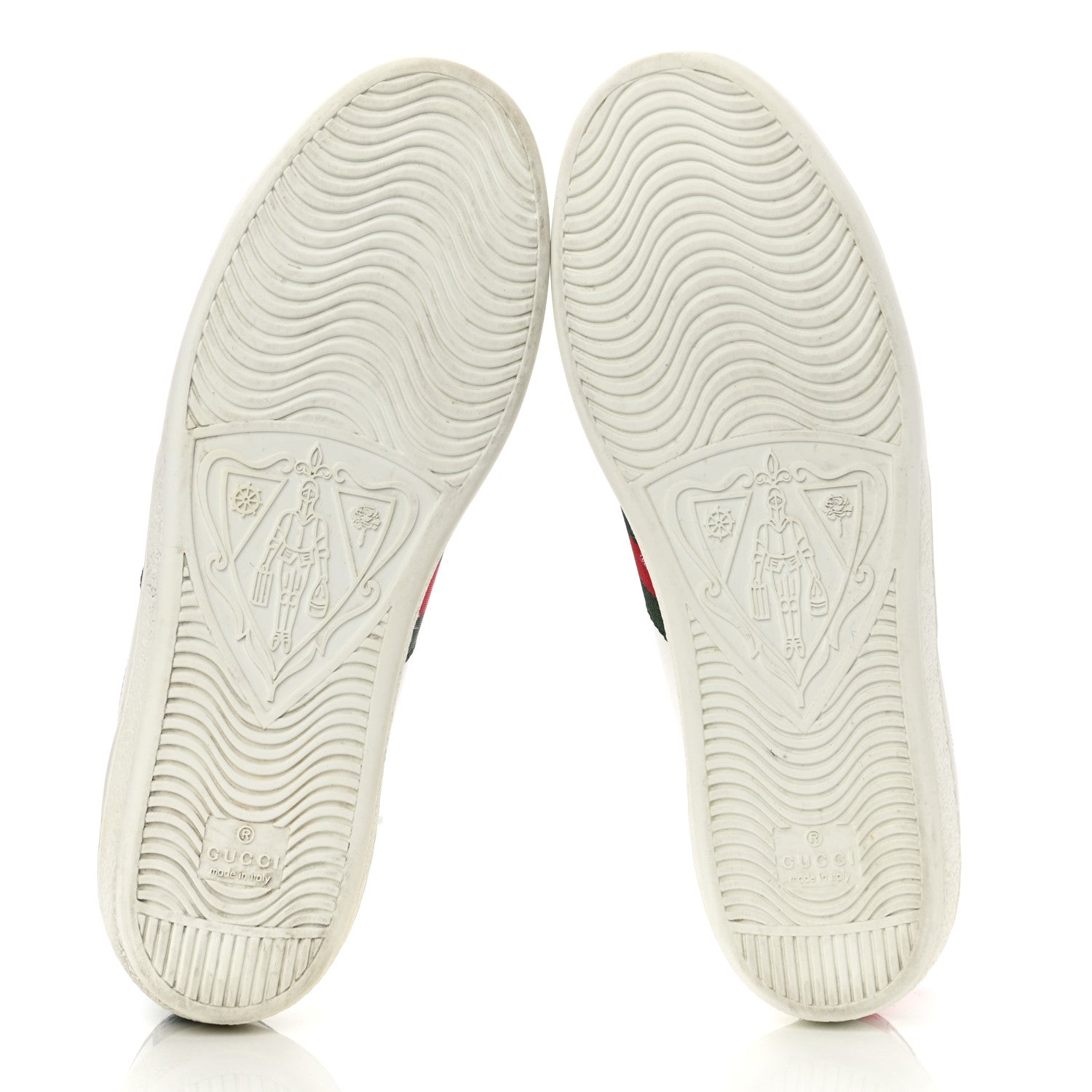 Gucci Calfskin Ayers Bee Embroidered Womens Ace Sneakers 38.5 White Green 6 of 11