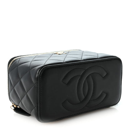 Chanel Lambskin Quilted Small Top Handle Vanity Case With Chain Black 4 of 10