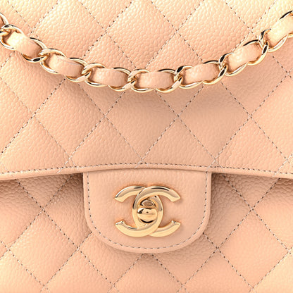 Chanel Caviar Quilted Medium Double Flap Light Beige 8 of 9