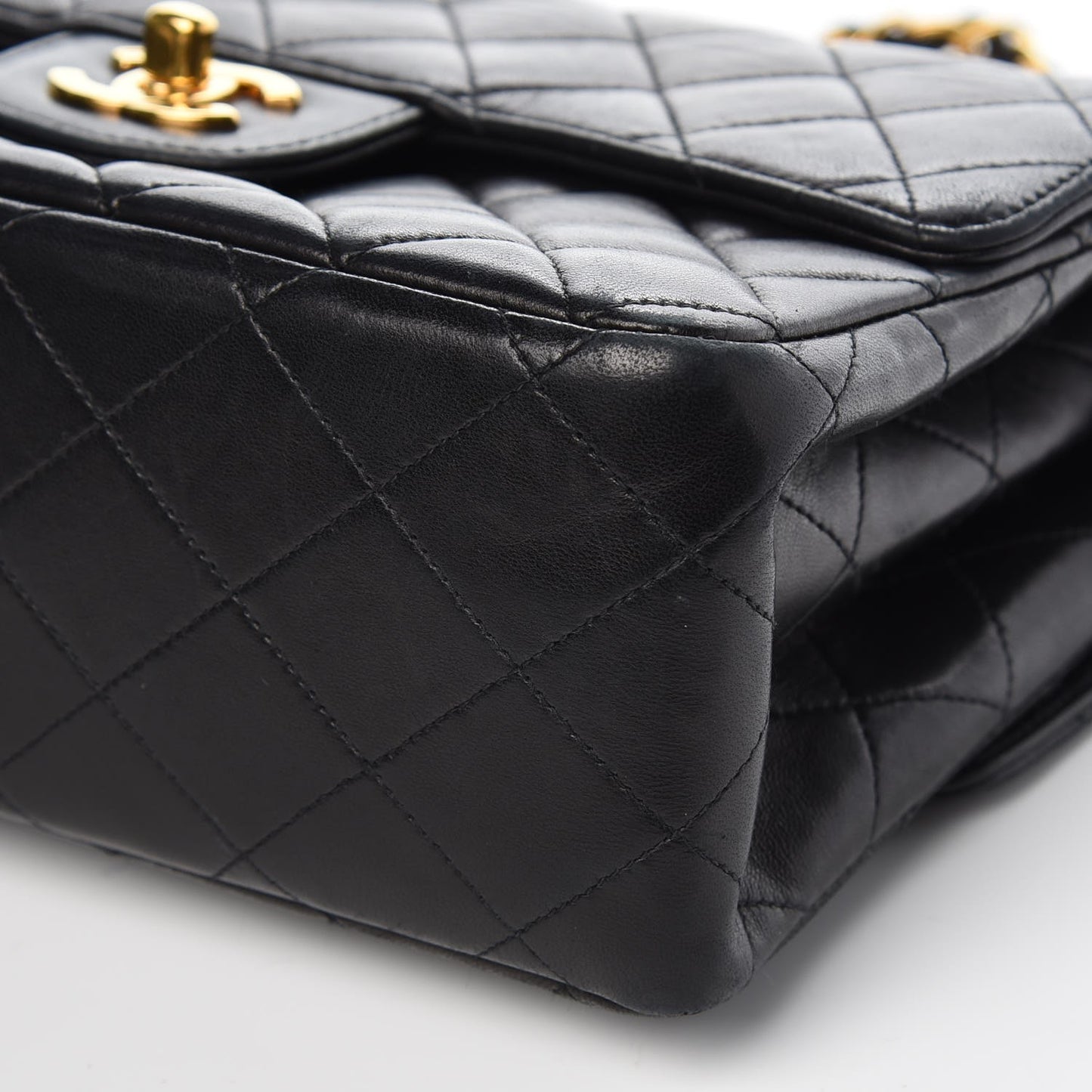Lambskin Quilted Small Double Sided Flap Black