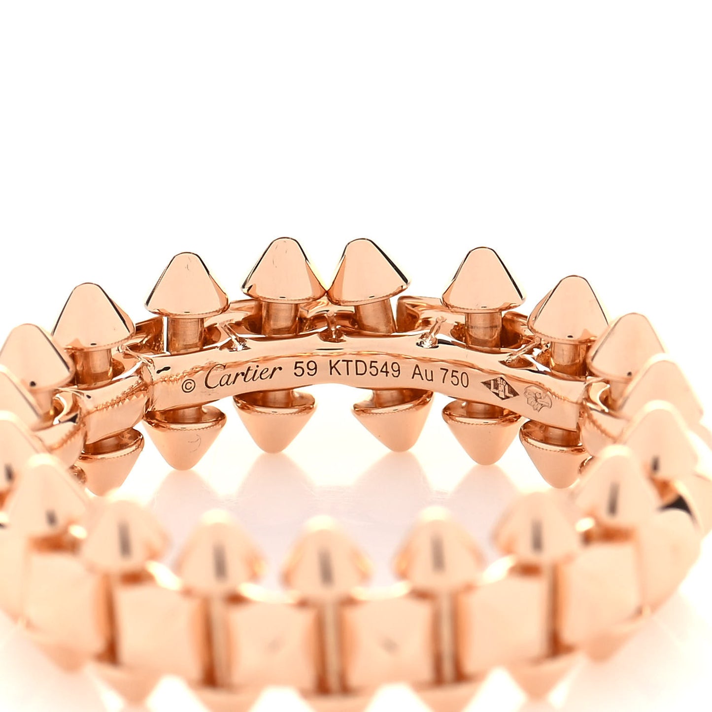 18K Pink Gold MM Clash De Cartier Ring 59 8.75