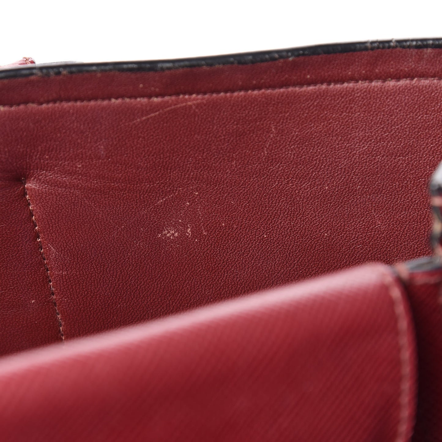 Saffiano Cuir Large Double Bag Cherry