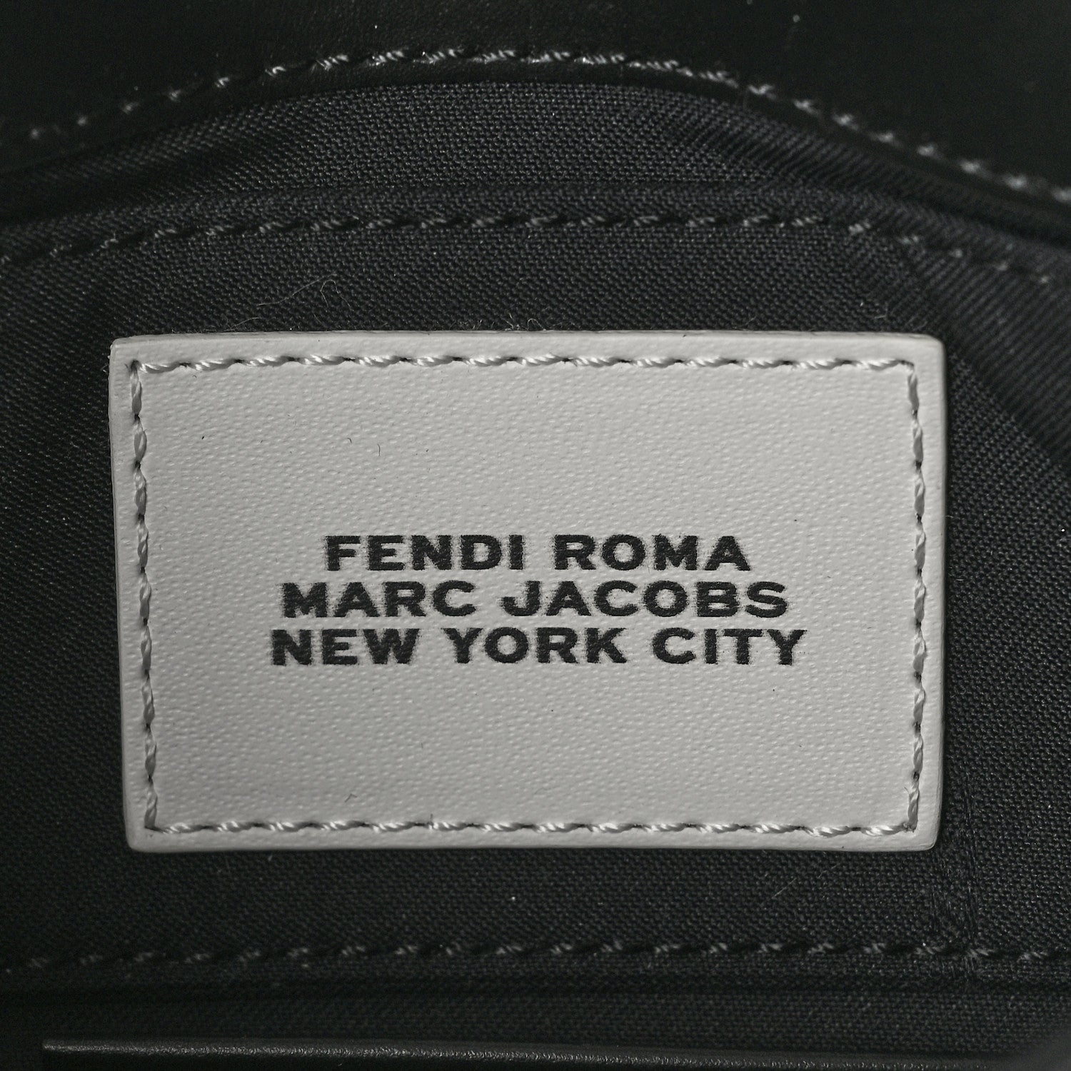 Fendi X MARC JACOBS Nappa Vitello King Logo Print Phone Baguette White Black 6 of 11