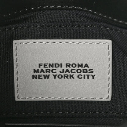 Fendi X MARC JACOBS Nappa Vitello King Logo Print Phone Baguette White Black 6 of 11