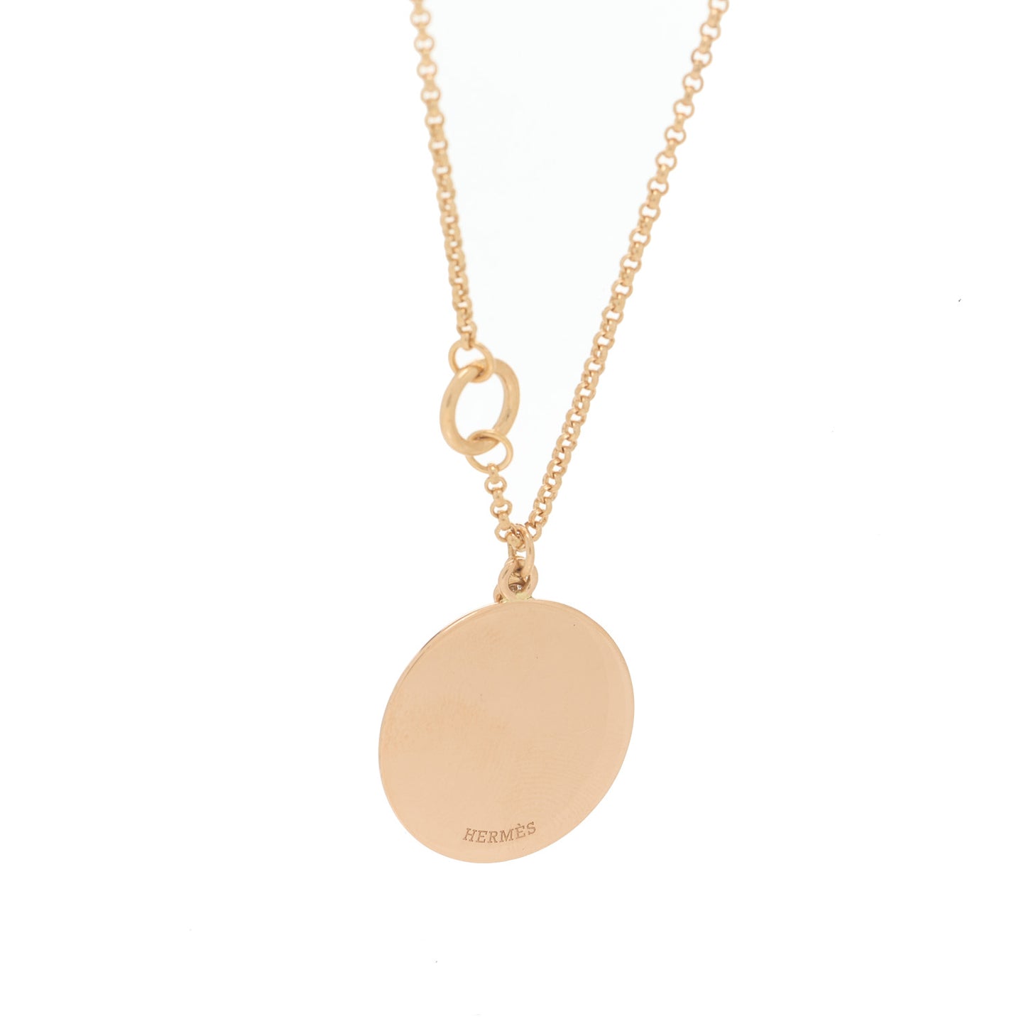 18K Rose Gold Diamond MM Ex-Libris Pendant Necklace
