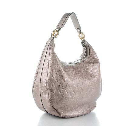 Gucci Metallic Guccissima Large GG Twins Hobo Mauve 3 of 7